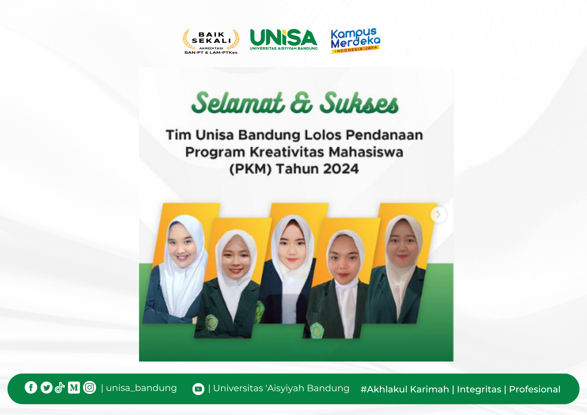 tim unisa lolos pendanaan hibah pkm