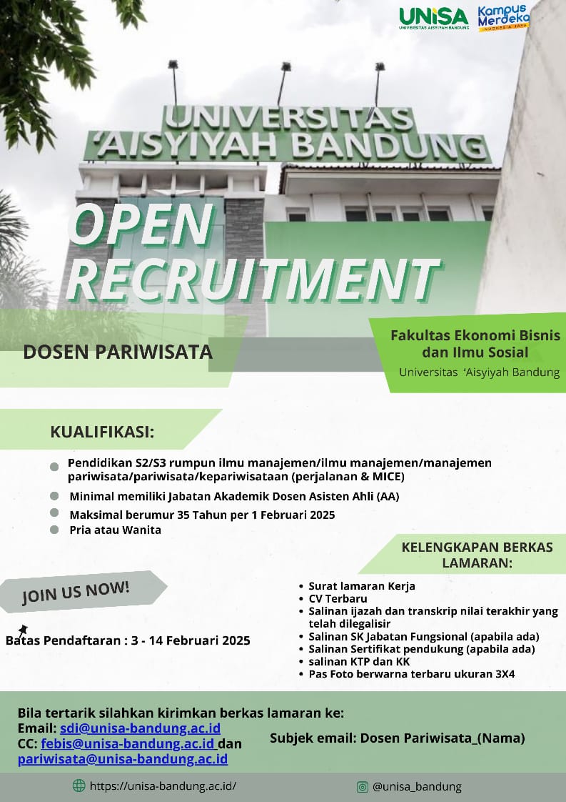PENGUMUMAN OPREC DOSEN PARIWISATA