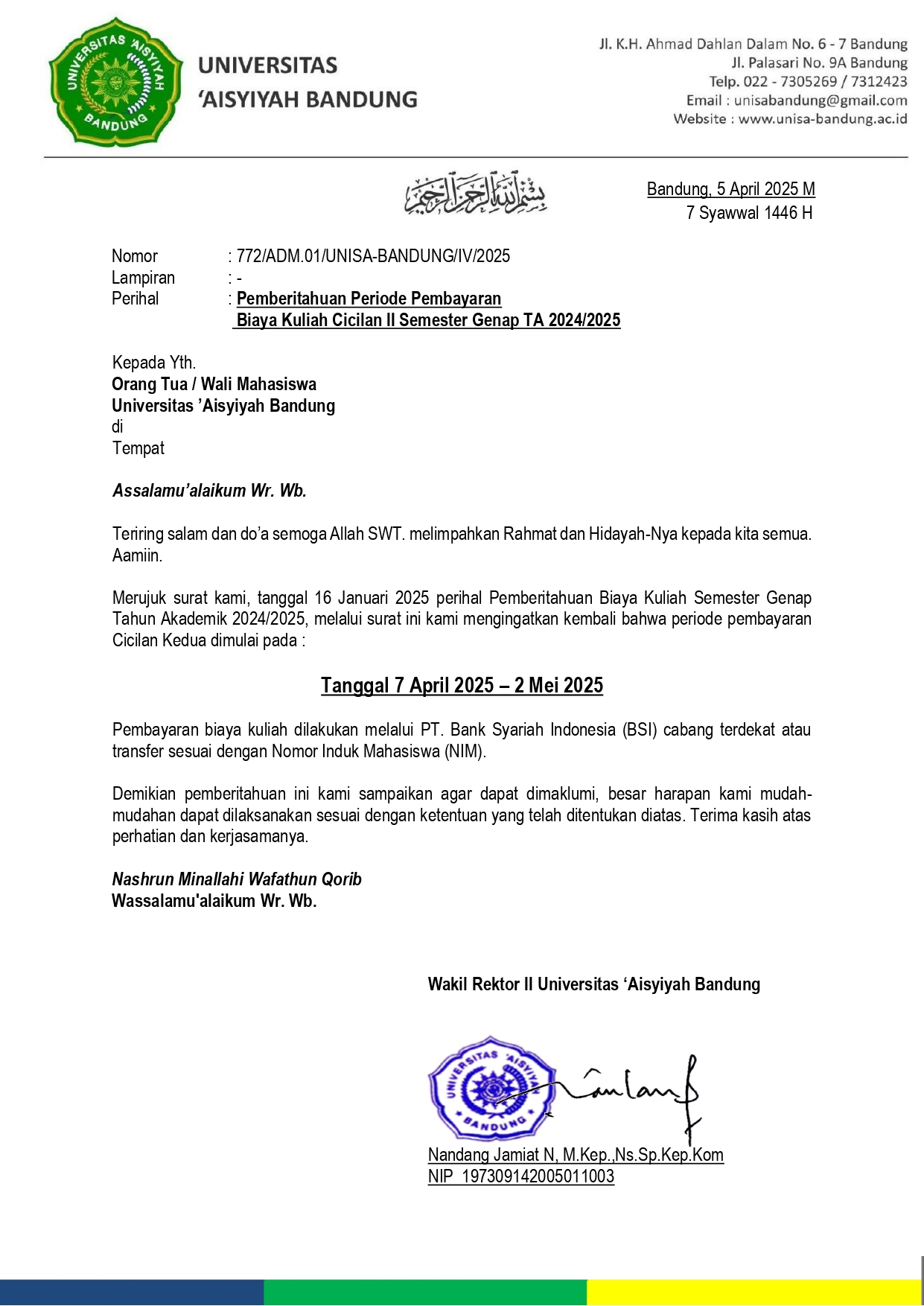 PEMBERITAHUAN CICILAN 2 SEMESTER GENAP TA. 2024-2025_page-0001