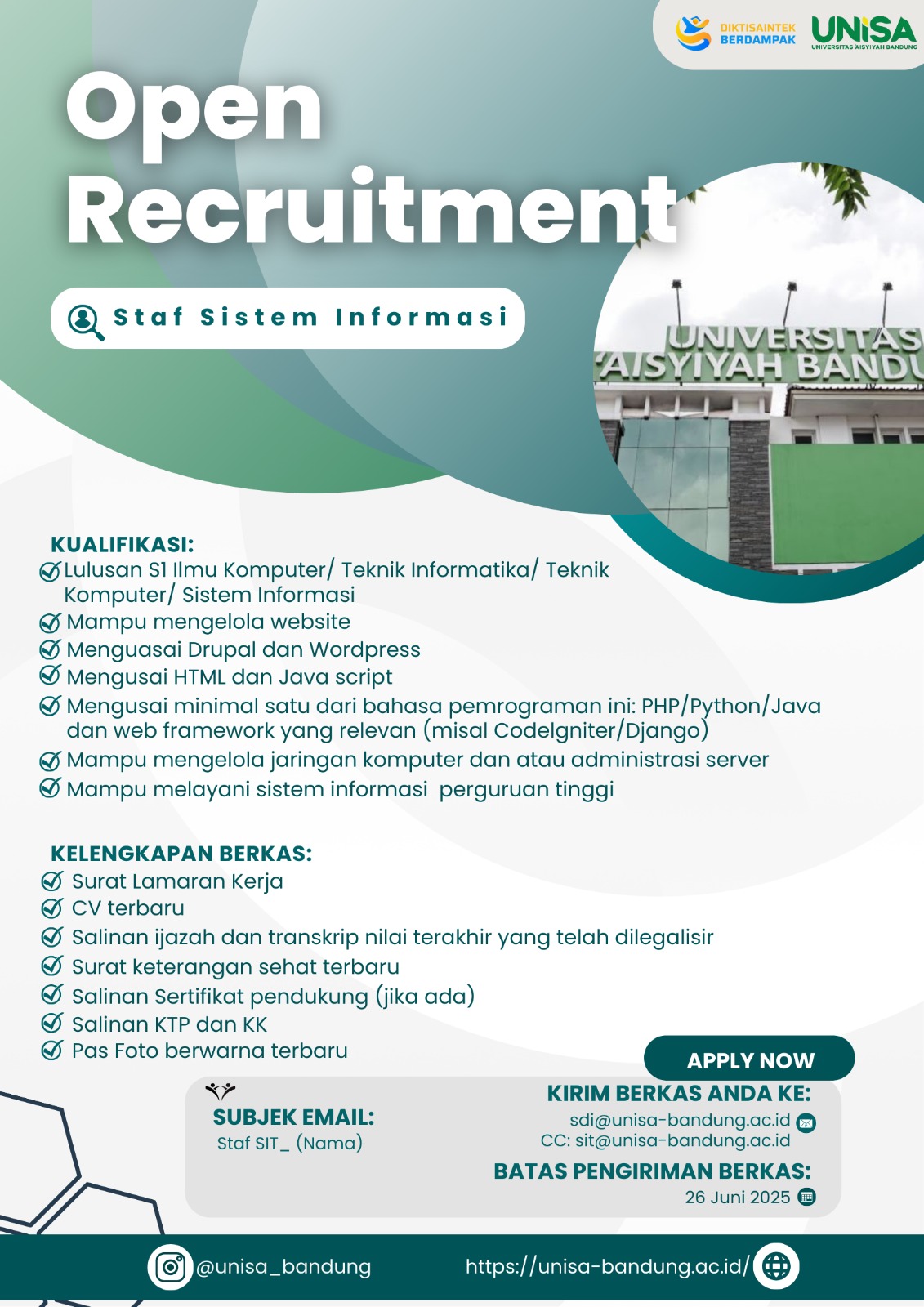 Pengumuman Open Recrutmen